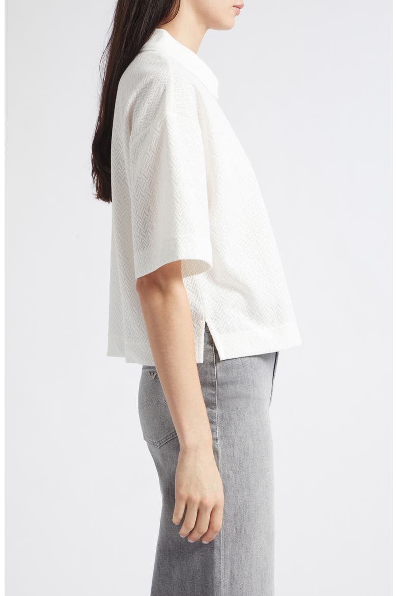 Jerseywear Chevron Jacquard Knit Top, Alternate, color, IVORY