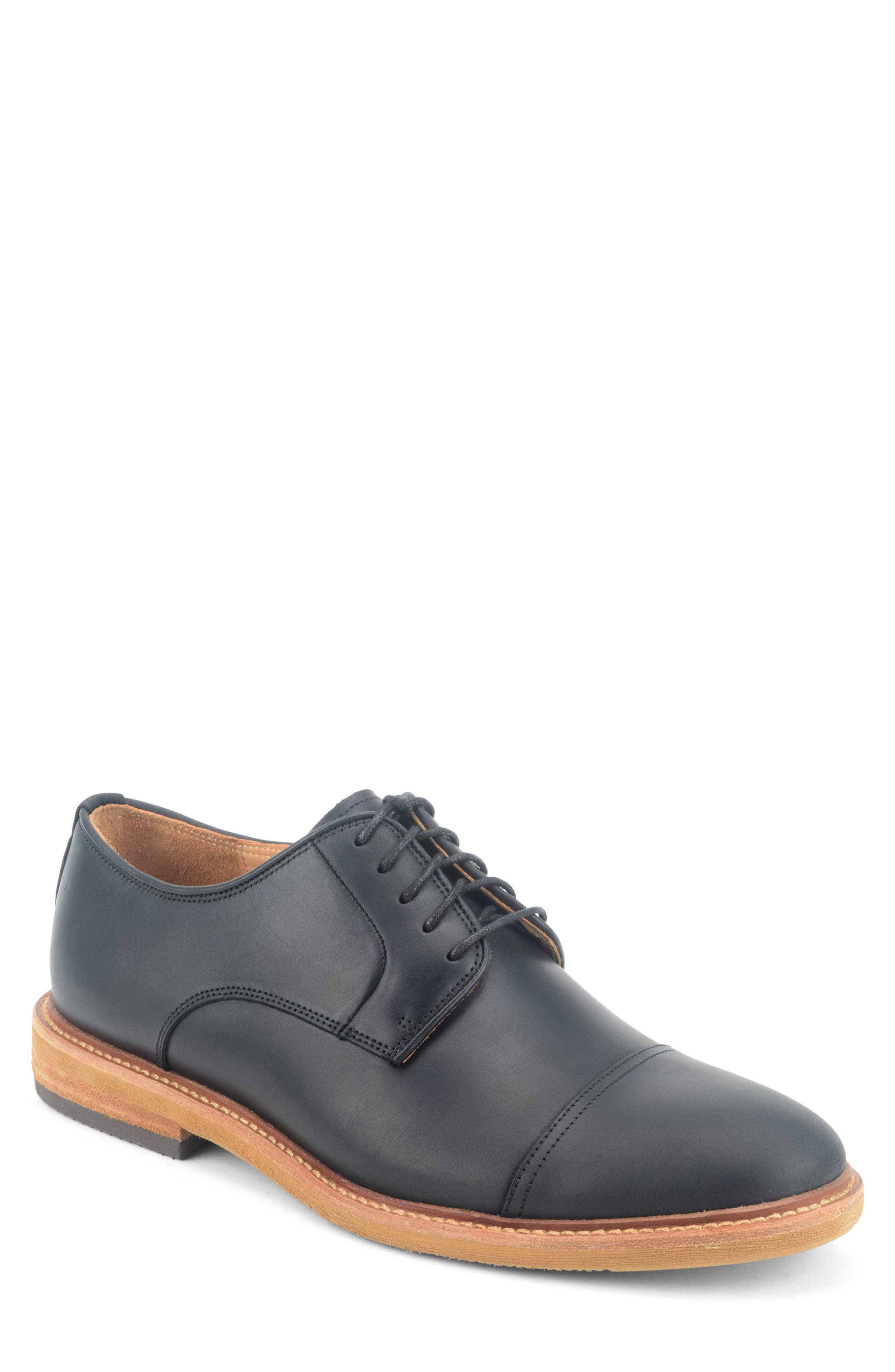 Warfield & Grand Clement II Cap Toe Derby, Main, color, Black