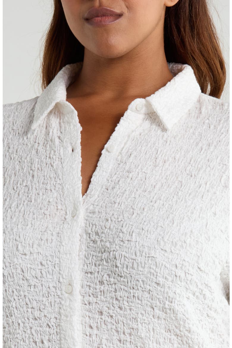 Organic Cotton & Recycled Nylon Slim Shirt, Alternate, color, IVORY