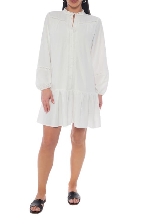 Long Sleeve Drop Waist Shirtdress