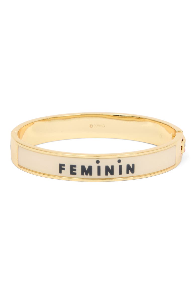 Masculin Féminin Enamel Bangle, Main, color, CREAM/ BLACK