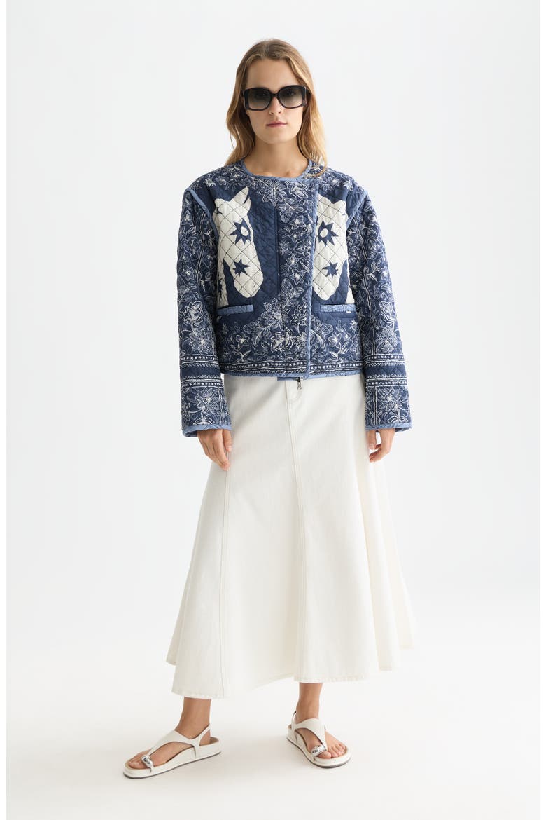 Reversible Quilted Jacket, Alternate, color, HORSE BANDANA DRESS BLUES