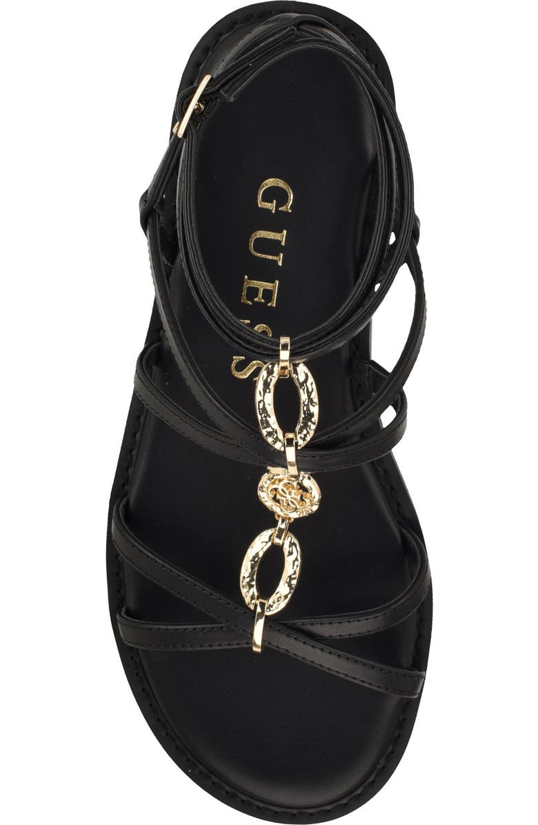 GUESS Grunge Strappy Sandal, Alternate, color, Black 001