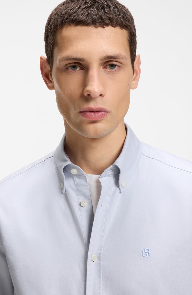 BOSS Liam Cotton Button-Up Shirt, Alternate, color, Light/ Pastel Purple