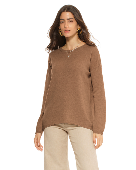 Lightweight Oversized Pure Cashmere Boatneck Sweater