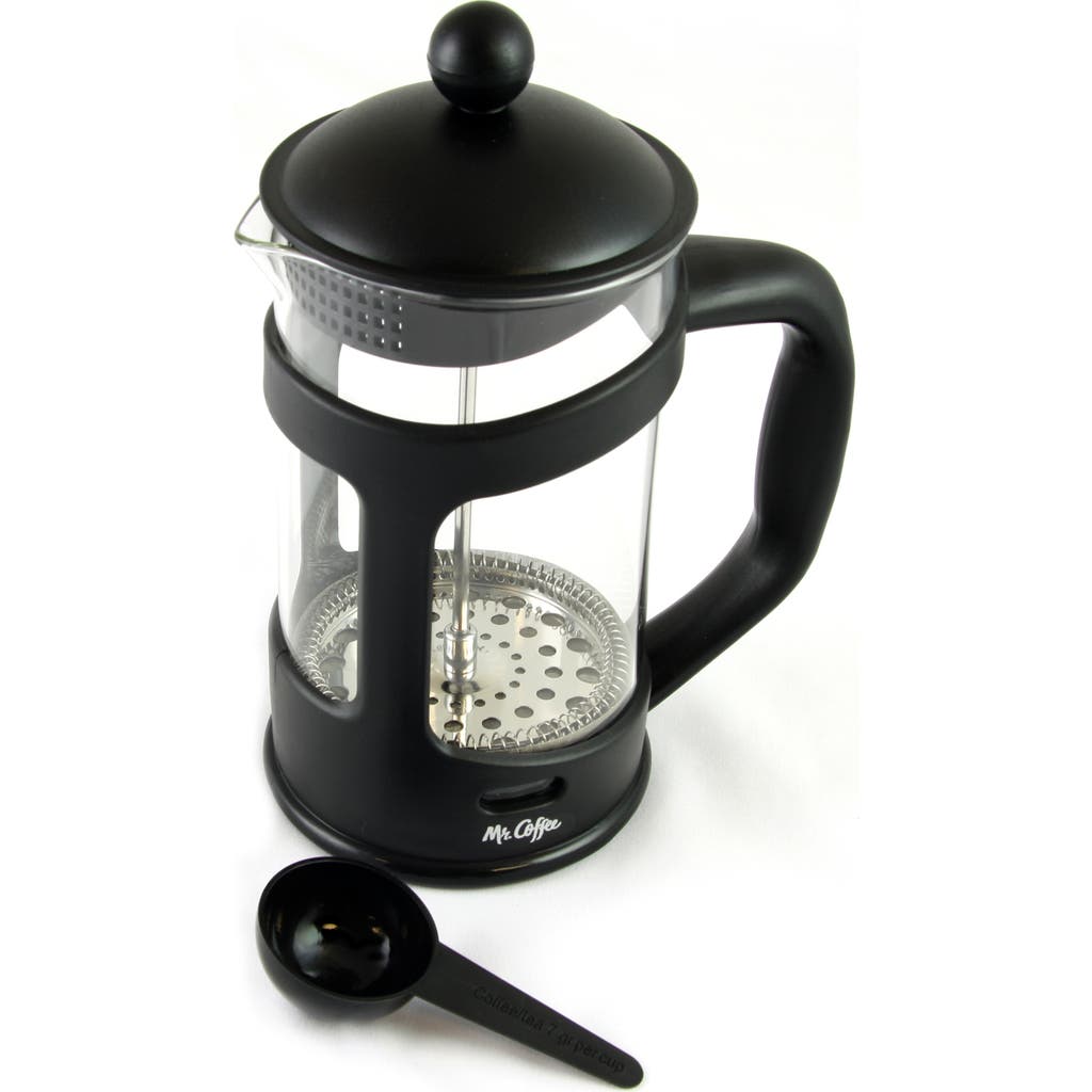 Mr Coffee Brivio 28 Ounce Glass French Press Coffee Maker With Plastic Lid In Black