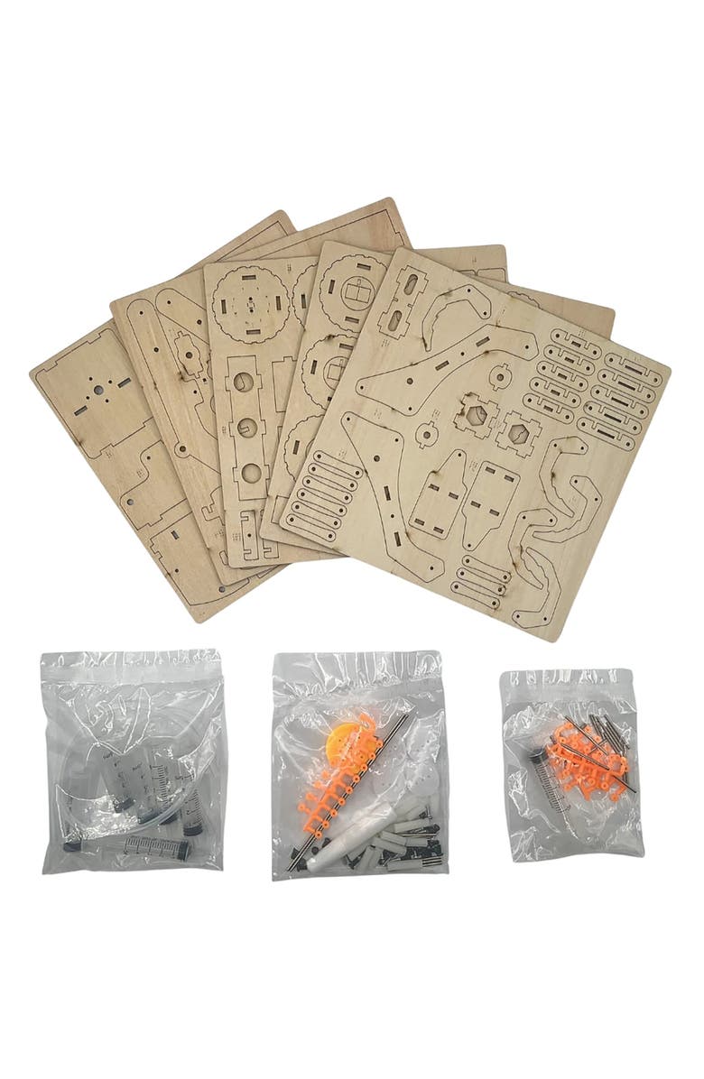 MODBOX DIY Hydraulic Bucket Loader, Building Craft Kit, Toy Vehicle Assembly, Alternate, color, Brown