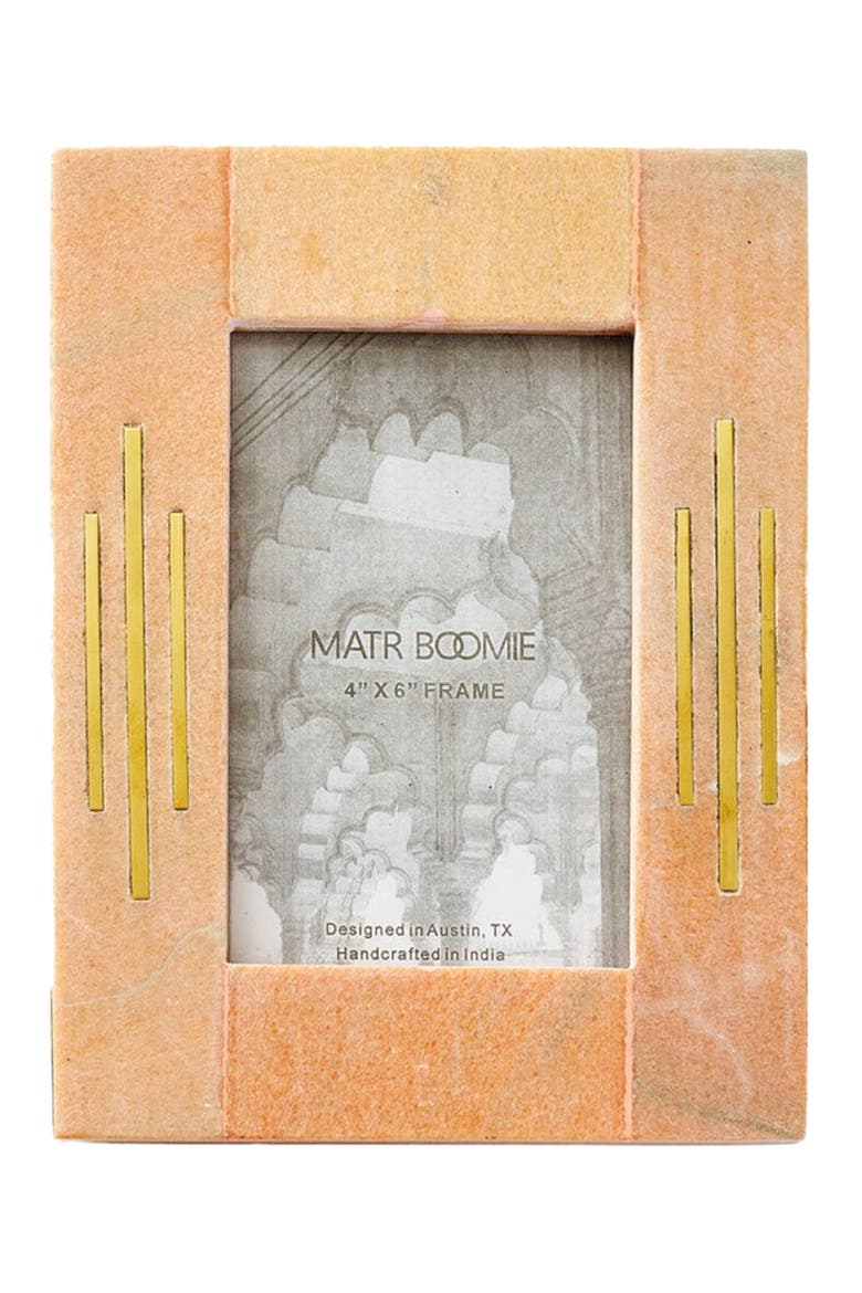 Jaipuri Picture Frame - Pink Carved Marble, Main, color, Pink/Gold