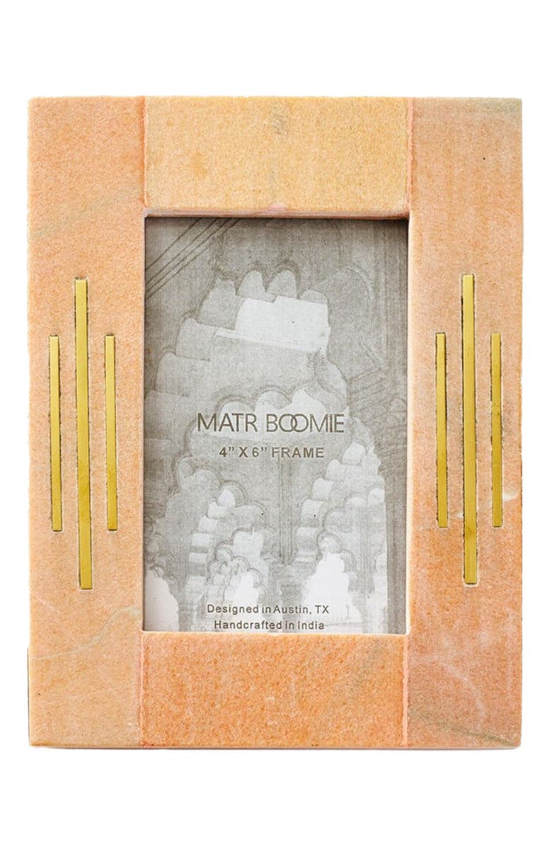 Matr Boomie Jaipuri Picture Frame - Pink Carved Marble, Main, color, Pink/Gold