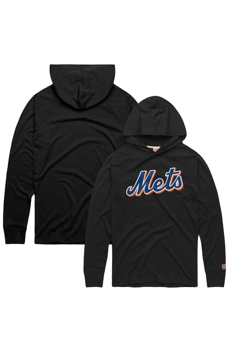 Homage Men's Homage Charcoal New York Mets Lightweight Raglan Tri-Blend Pullover Hoodie, Main, color,