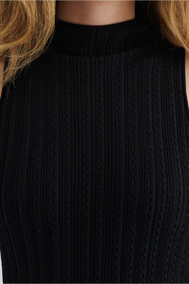 Nessa Halterneck Knitted Midi Dress, Alternate, color, Black