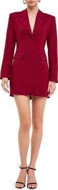 Endless Rose Strappy Back Long Sleeve Blazer Dress