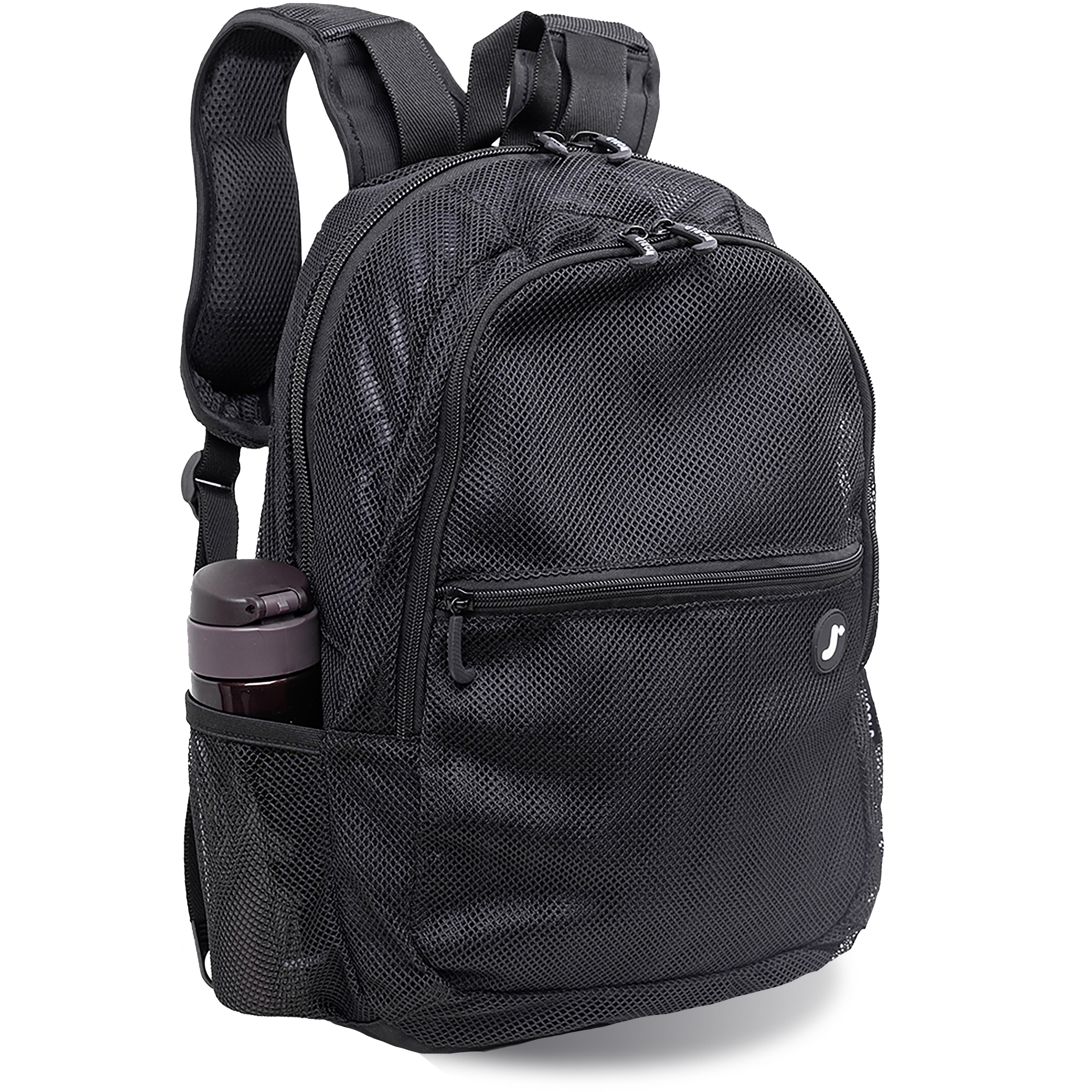 J World Mesh See-through Backpack for School, Alternate, color, Black