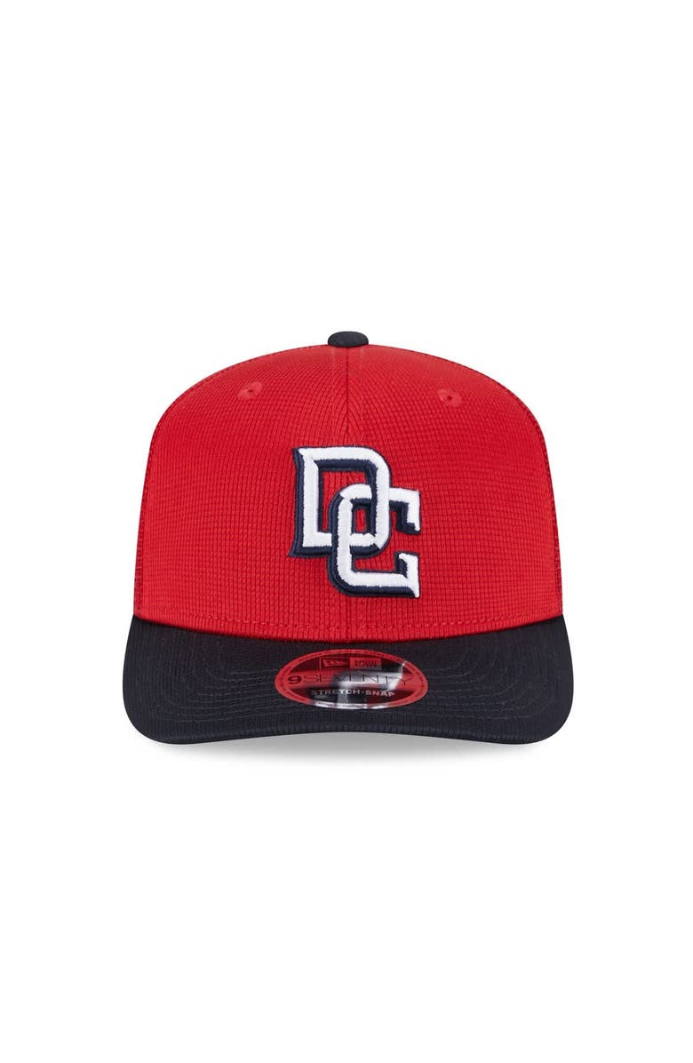 New Era Men's New Era  Red/Navy Washington Nationals 2025 Batting Practice 9SEVENTY Stretch-Snap Trucker Hat, Alternate, color, 