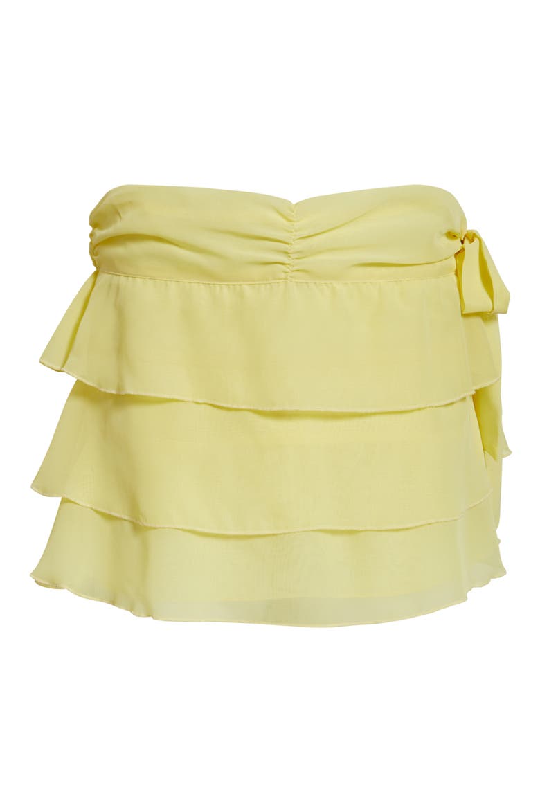 Emma Side Tie Ruffle Miniskirt, Alternate, color, YELLOW