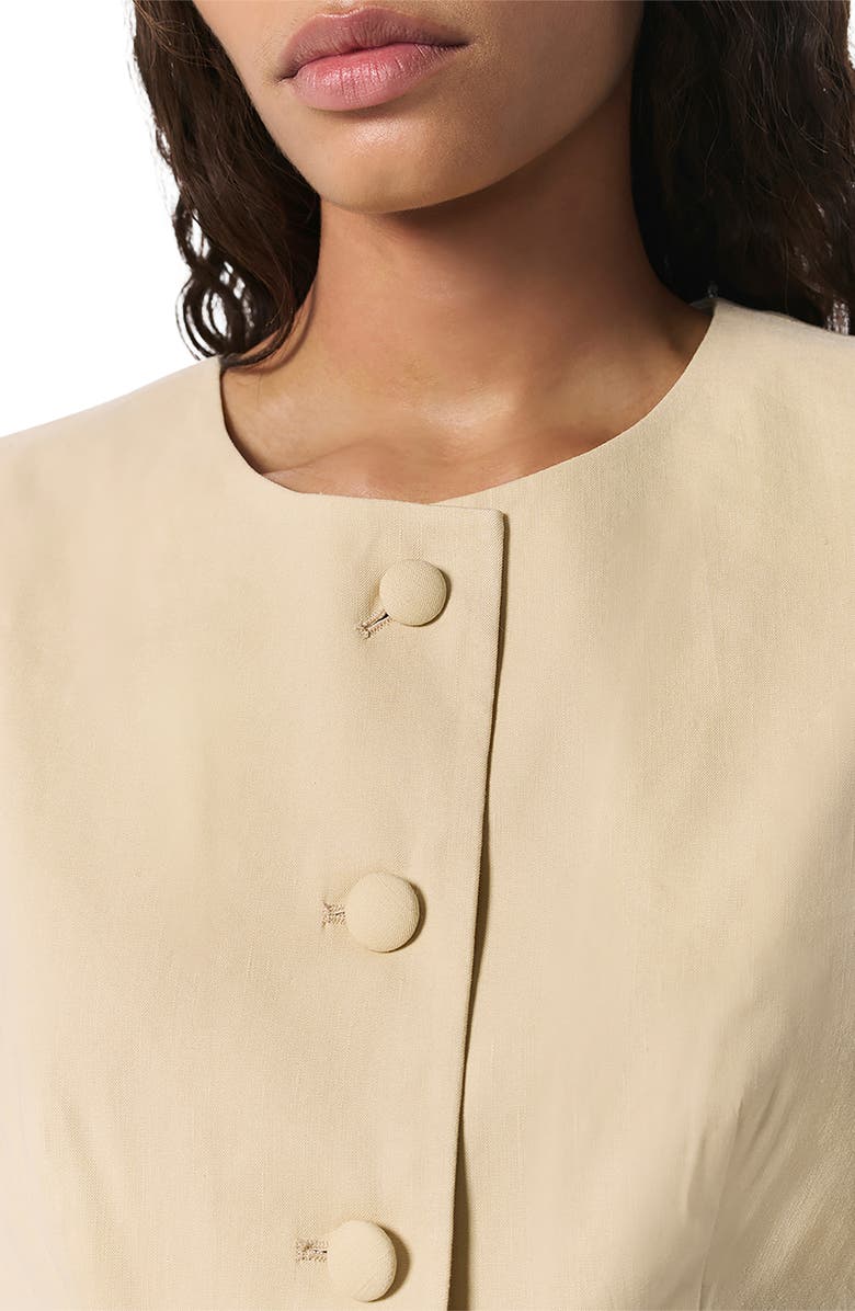 rag & bone Slade Linen Blend Vest, Alternate, color, Light Tan