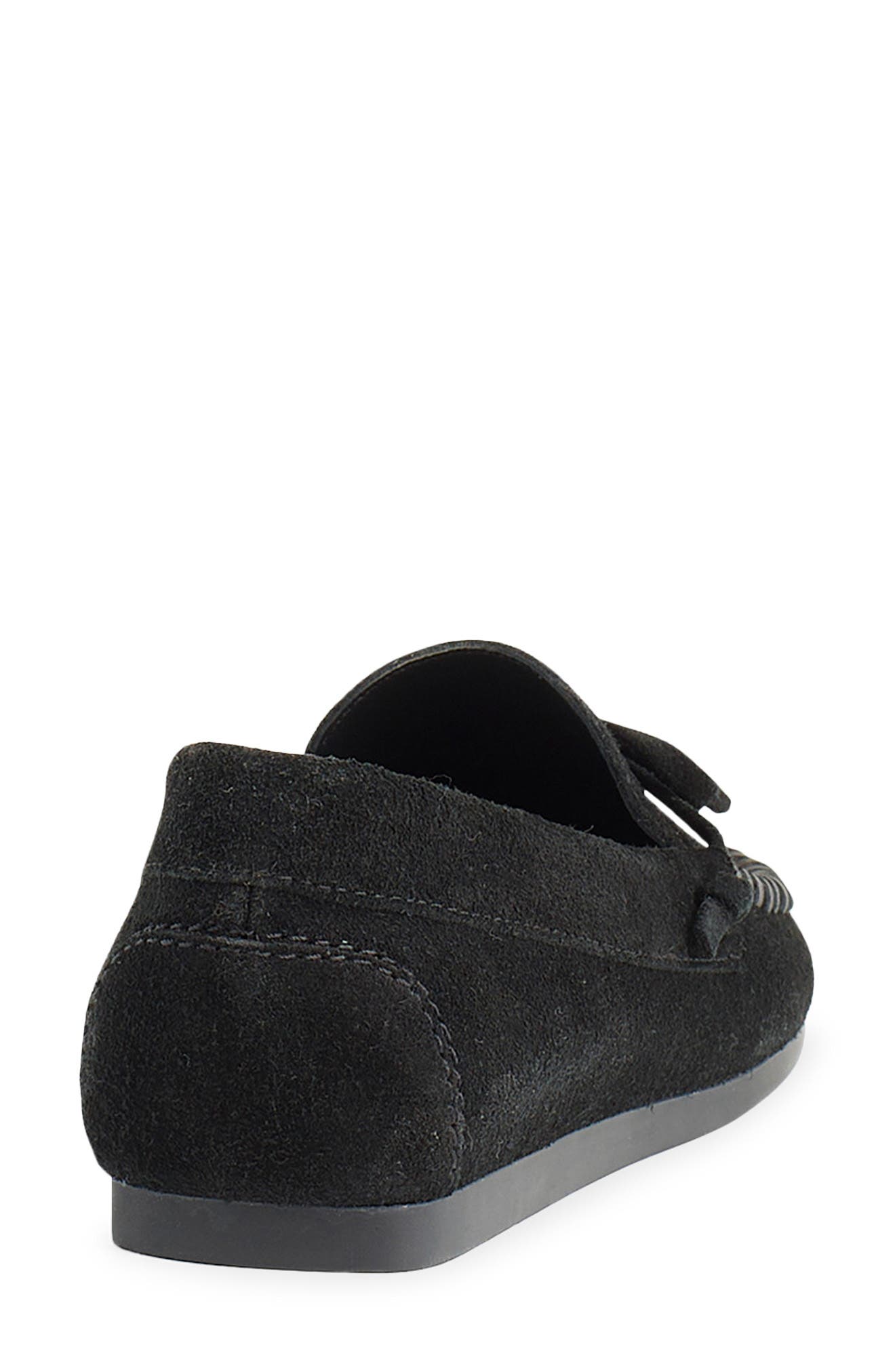 Madewell The Meadow Whipstitched Driver, Alternate, color, True Black