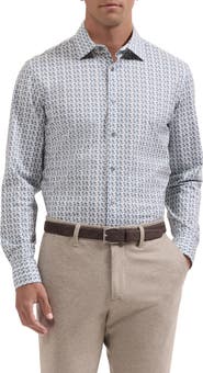 Bugatchi James OoohCotton® Geo Print Button-Up Shirt