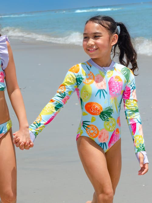 Limeapple Pineapple Print Rashguard One Piece