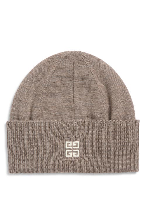 Givenchy Logo Cuffed Wool Beanie In Brown