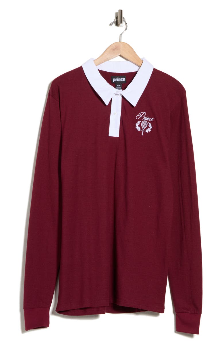Prince Long Sleeve Rugby Polo, Main, color, Brown
