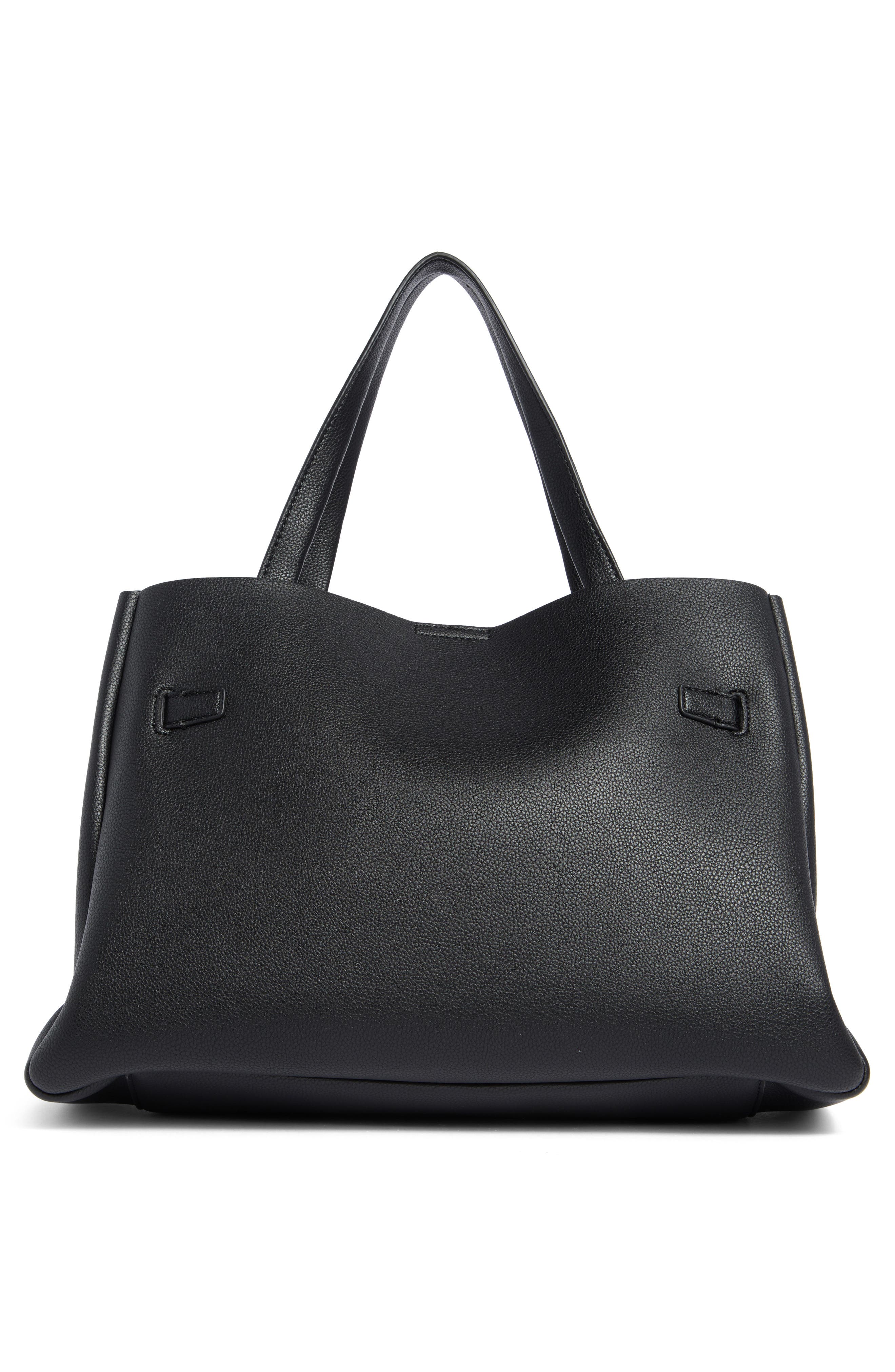 DKNY Bryar Large Satchel Bag, Alternate, color, Black/ Silver