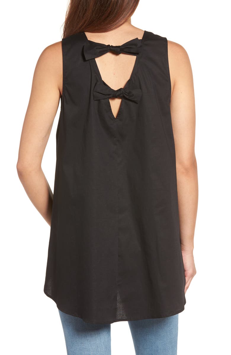 Pleione Bow Back Poplin Swing Top, Alternate, color,