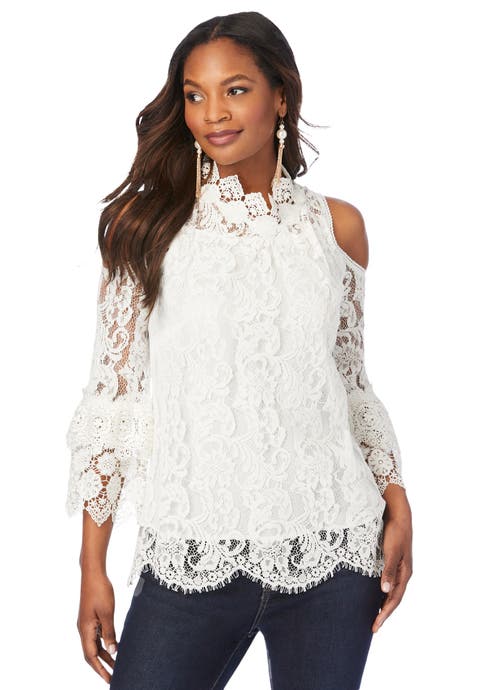 Lace Cold Shoulder Top