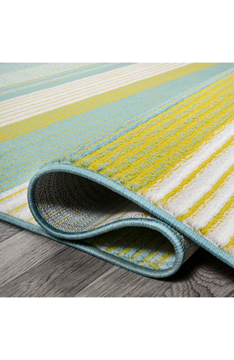 JONATHAN Y Duxbury Gradient Ticking Striped Area Rug, Alternate, color, Green/Blue