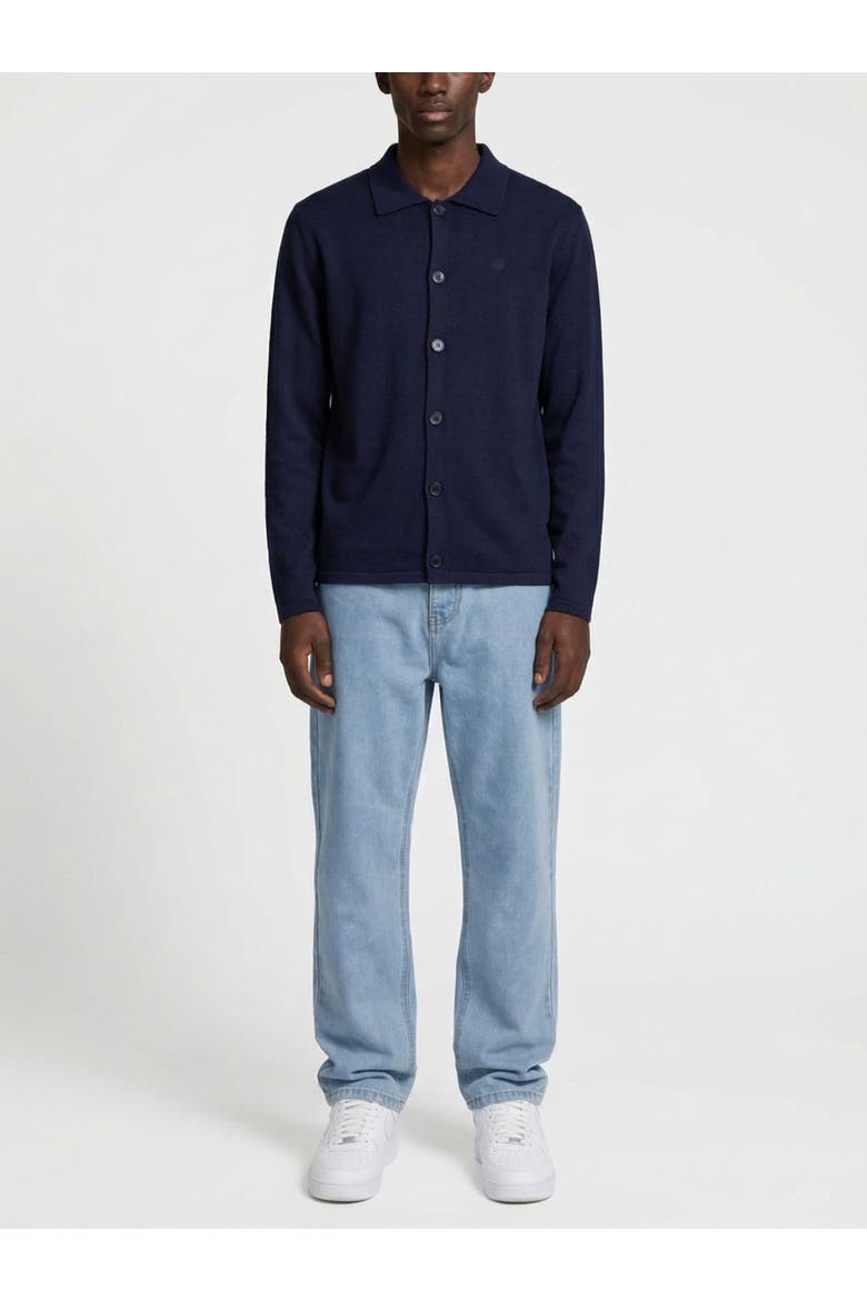 Milano Knit Button Front Cardigan, Alternate, color, Navy