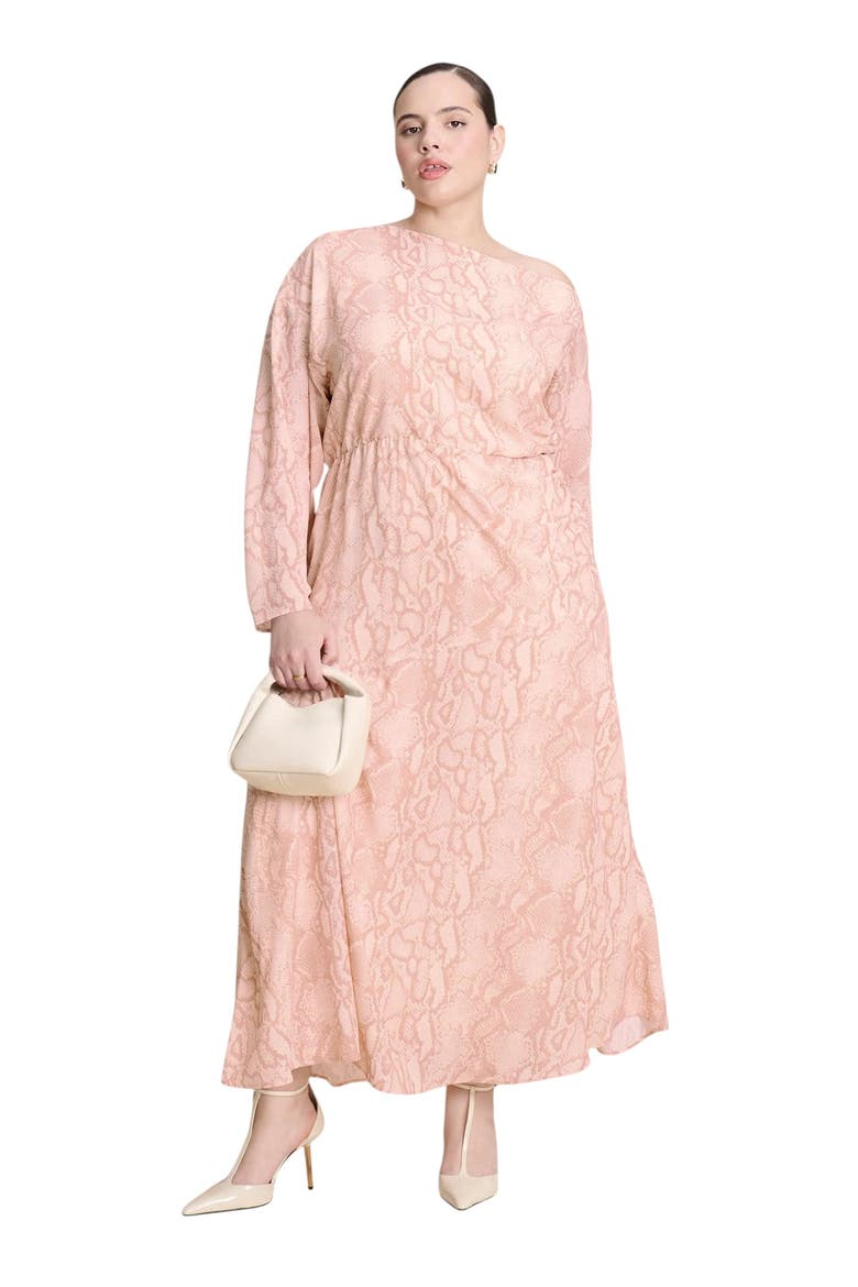 One Shoulder Asym Dress, Main, color, SNAKESKIN SHEER