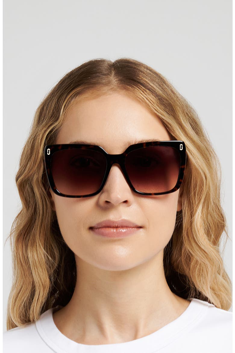 56mm Gradient Square Sunglasses, Alternate, color, HAVANA/ BROWN SF