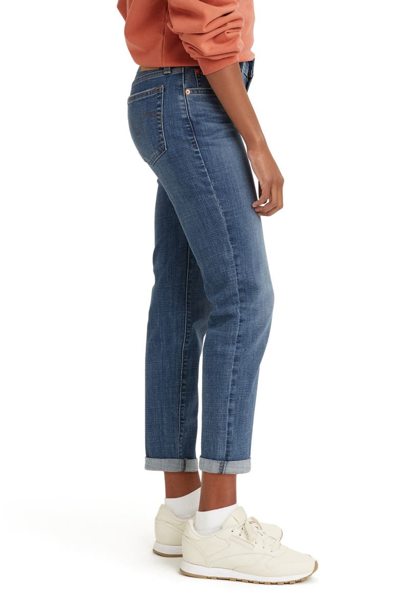 Mid Rise Boyfriend Jeans, Alternate, color, LAPIS GEM