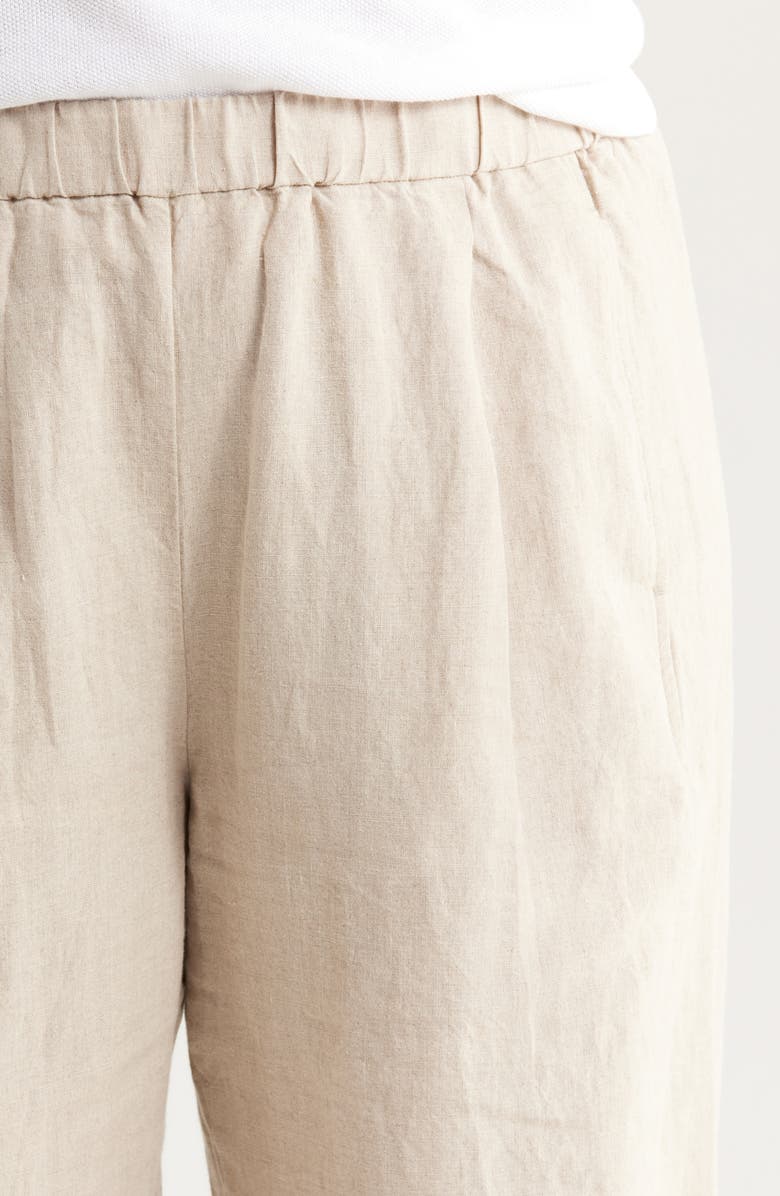 Eileen Fisher Organic Linen Ankle Lantern Pants, Alternate, color, Undyed Natural