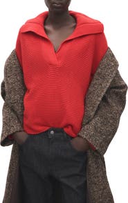 MANGO Manzana Dolman Sleeve Polo Sweater