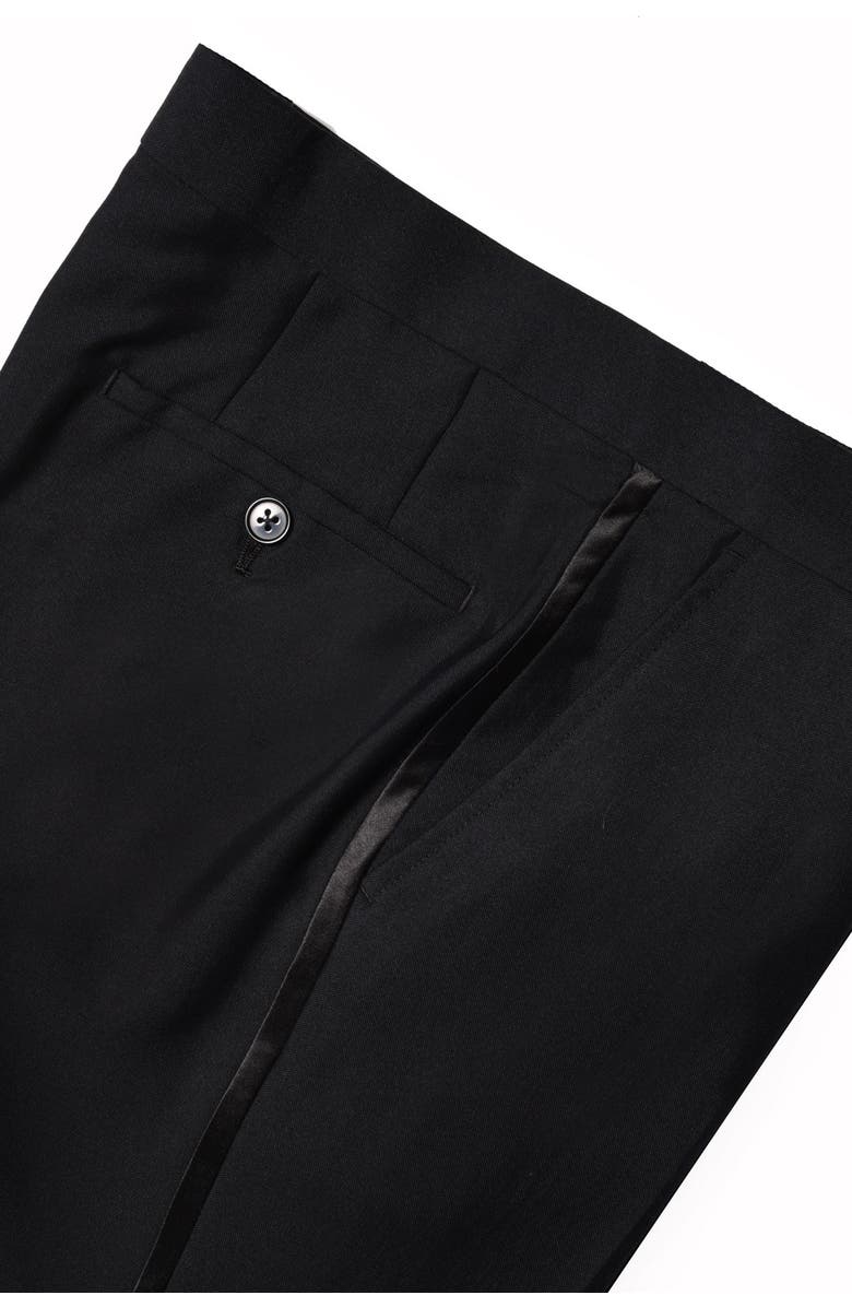 SAVILE ROW CO Slim FIt Tuxedo Pants - 30-34" Inseam, Alternate, color, Black