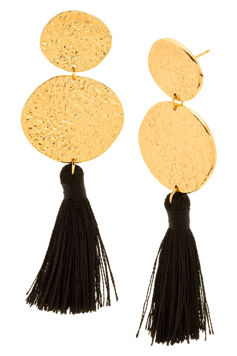 Phoenix Earrings, Main, color, BLACK / GOLD