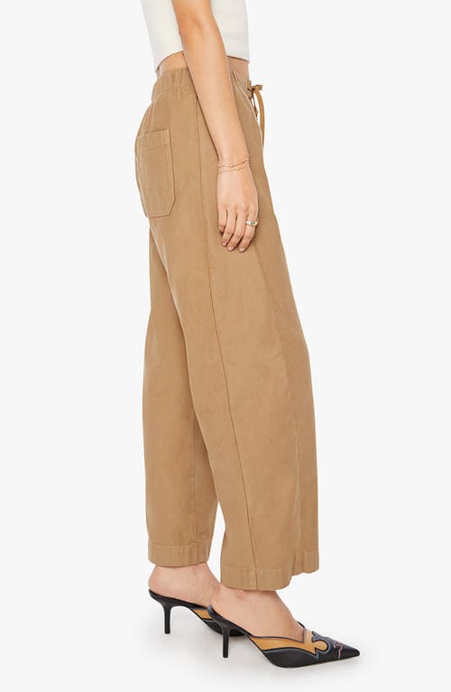 Mother The Drawn Half Pipe Cotton Drawstring Pants In Brown