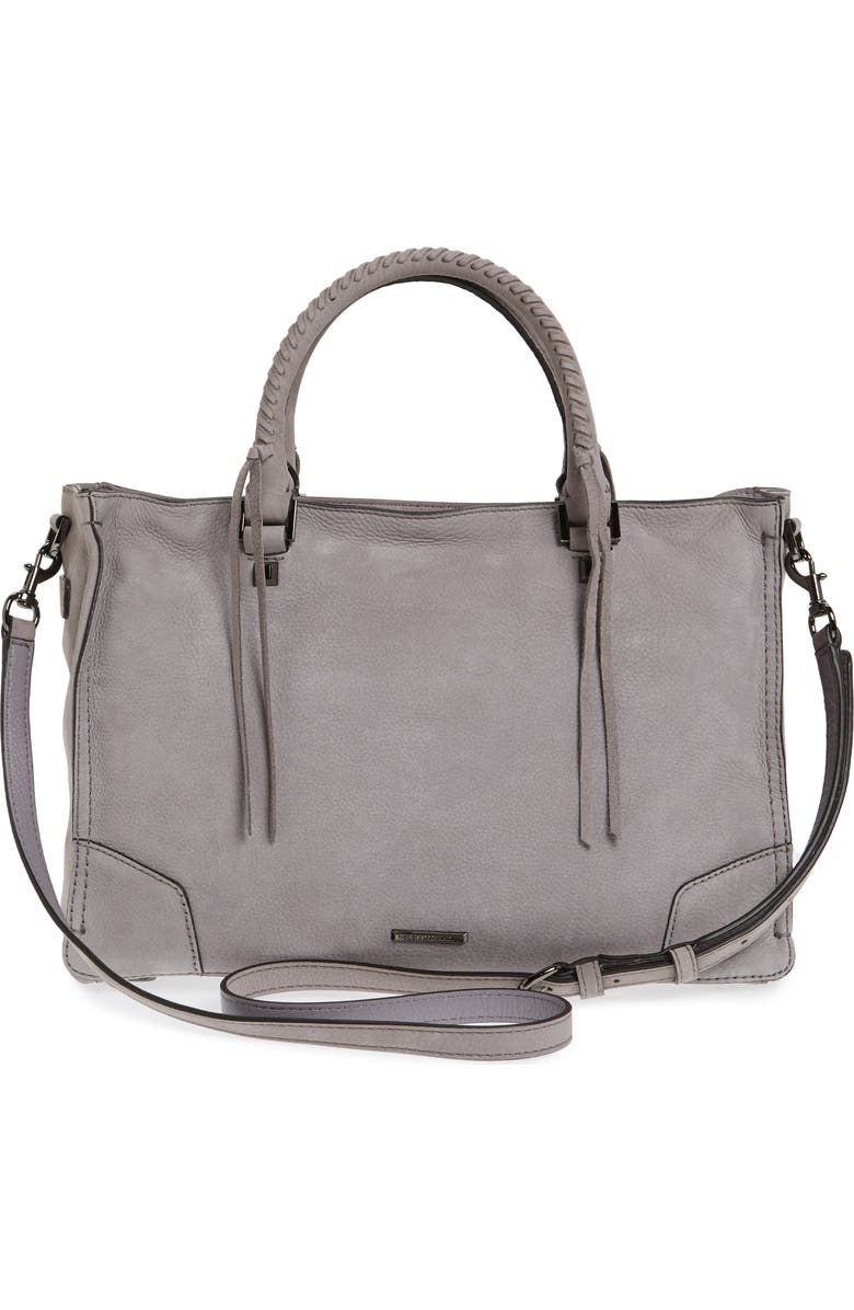 Rebecca Minkoff Regan Studded Leather Satchel, Alternate, color,