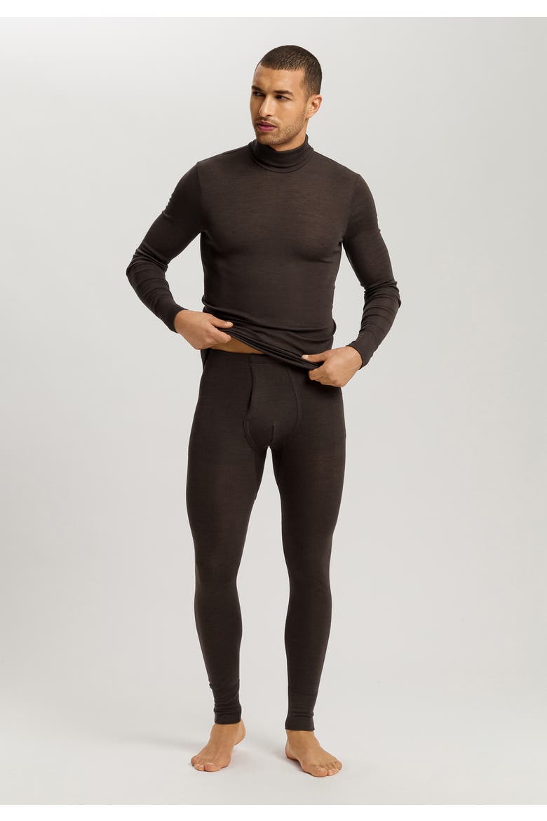 Woolen Silk Thermal Turtleneck, Alternate, color, Earthy Ink