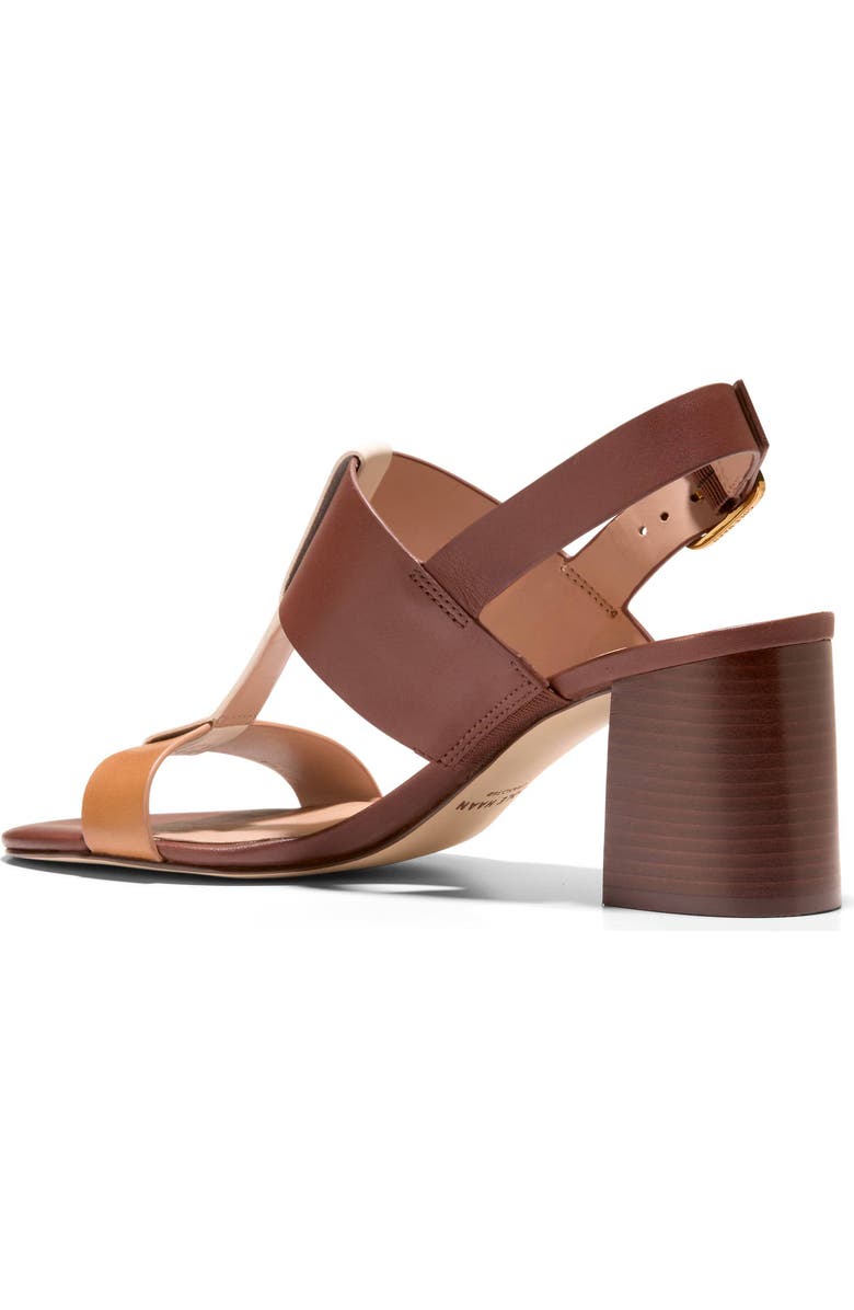 Cole Haan Josie T-Strap Sandal, Alternate, color, Dark Cuoio Leather/ Biscuit