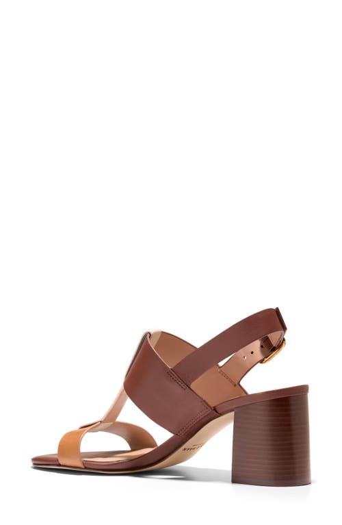 Cole Haan Josie T-strap Sandal In Dark Cuoio Leather/biscuit