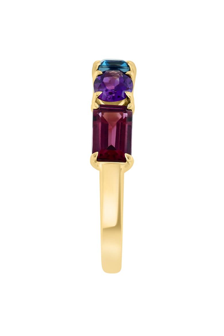 14K Rose Gold Amethyst, London Blue Topaz & Rhodolite Ring, Alternate, color, GOLD MULTI