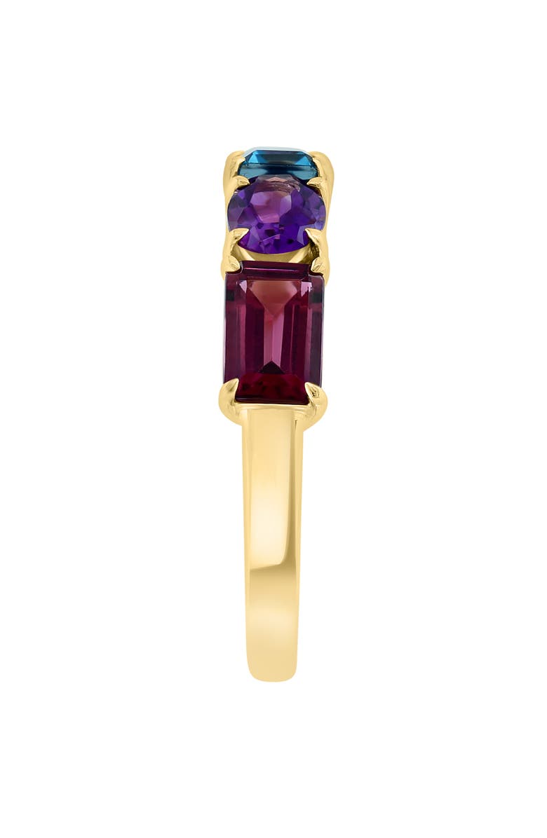 EFFY 14K Rose Gold Amethyst, London Blue Topaz & Rhodolite Ring, Alternate, color, Gold Multi