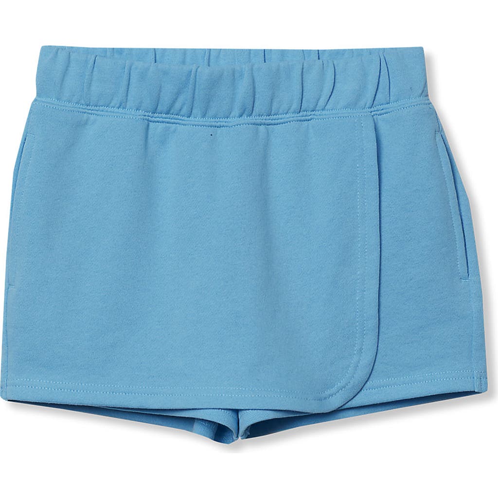 Lands' End Kids' Girls Wrap Front Knit Skort In Blue