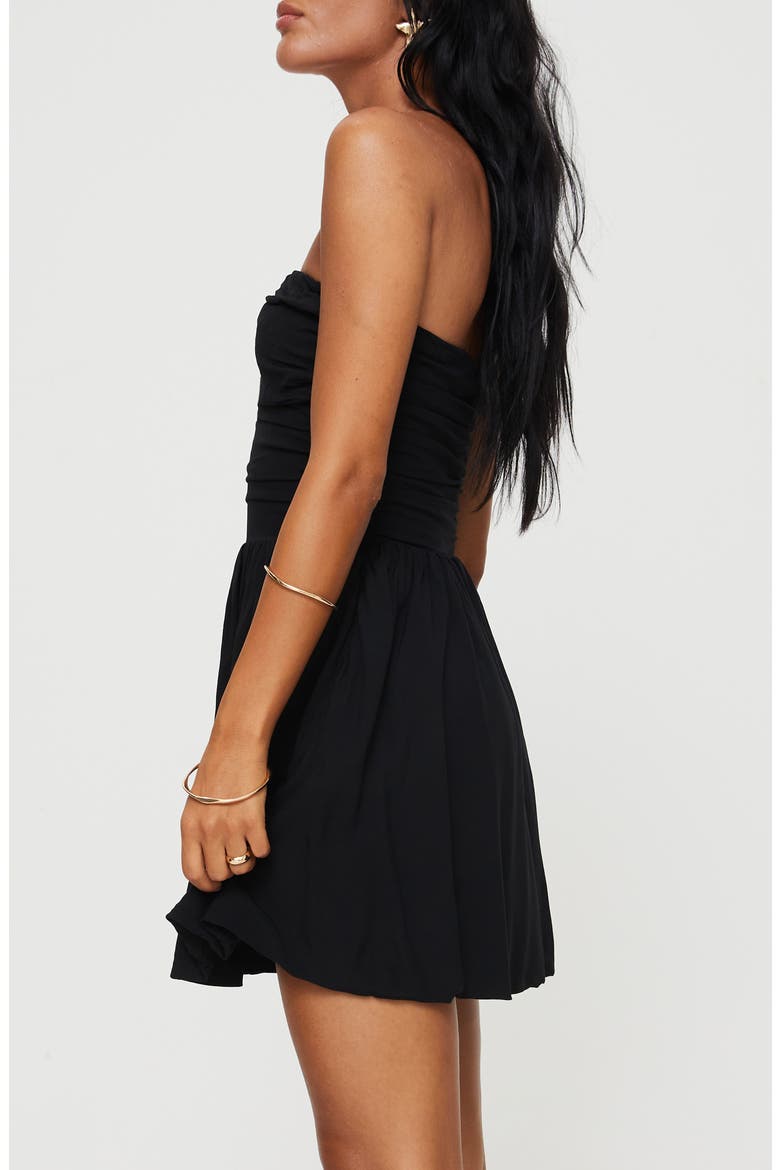 Rashida Strapless Minidress, Alternate, color, BLACK