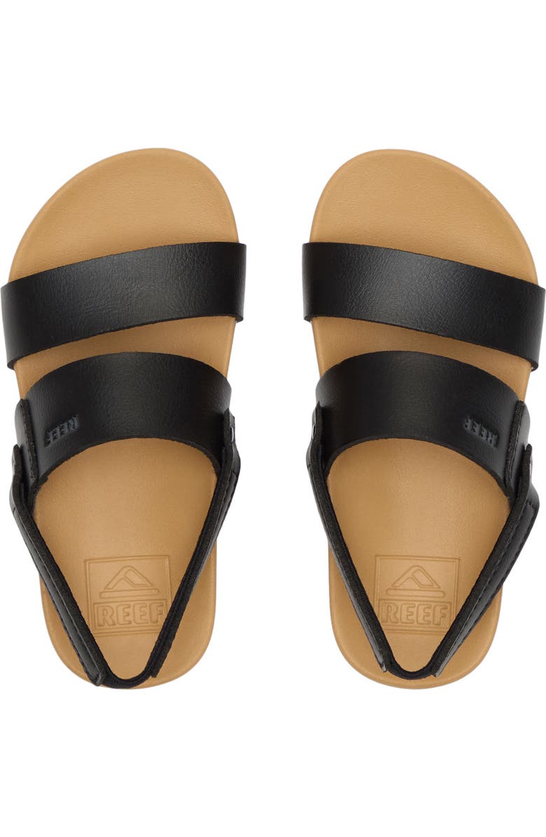 Reef Kids' Little Cushion Vista Slingback Sandal, Alternate, color, Black/ Tan