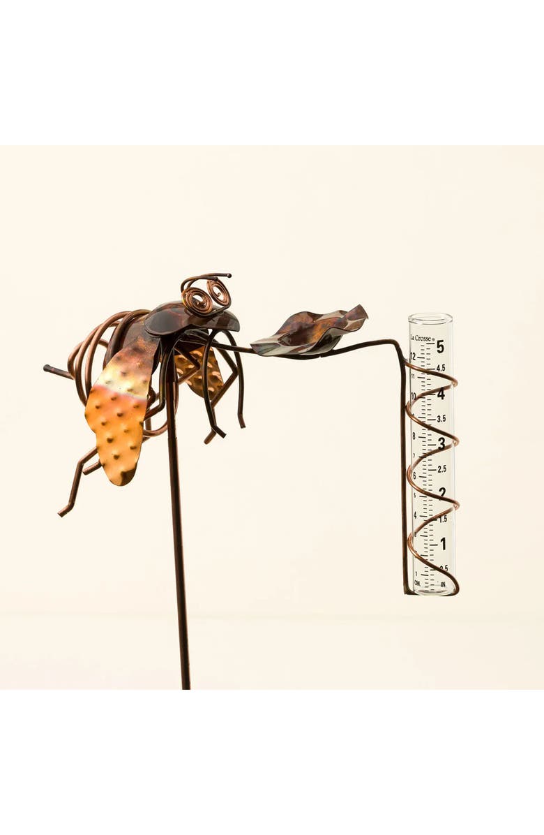 Uncommon Goods Bee Rain Gauge with Bee Drinking Cup by Haw Creek Forge, Alternate, color, 