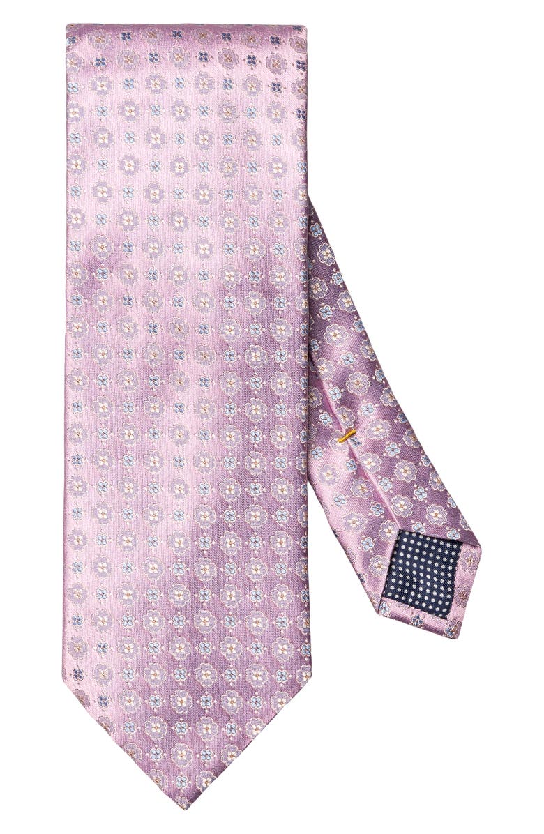 Eton Floral Jacquard Silk Tie, Main, color, Medium Pink