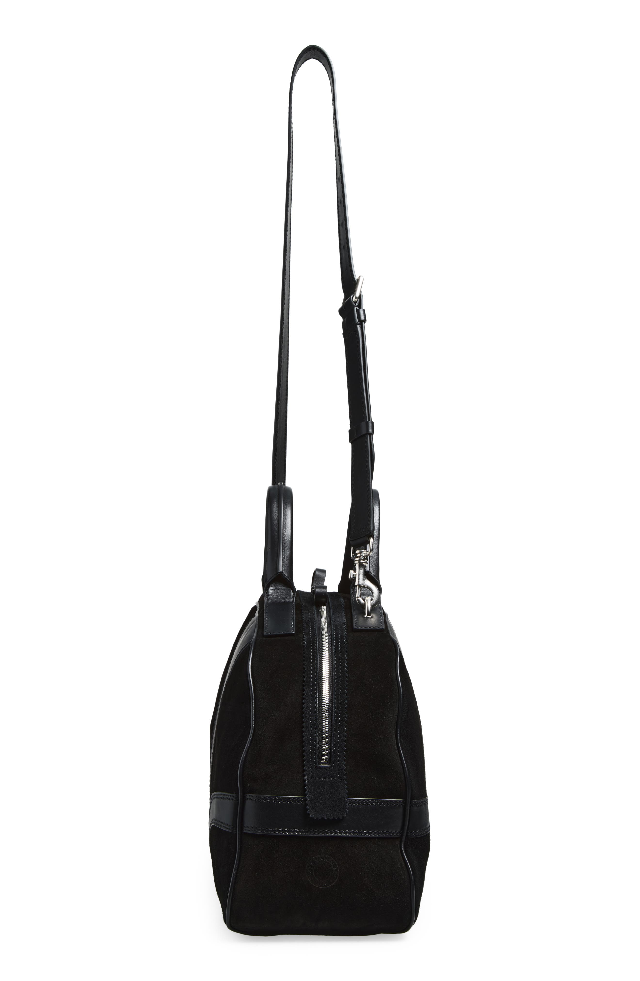 Dries Van Noten Suede Duffle Bag, Alternate, color, Black